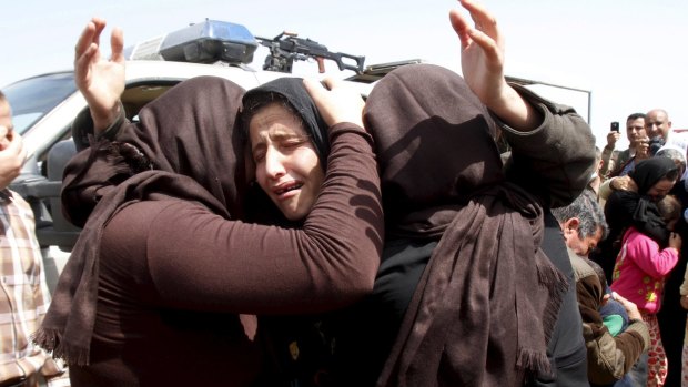 Yazidis released by Islamic State in April. 