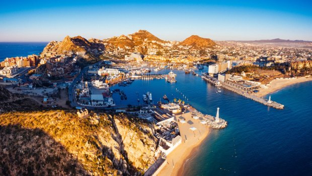 The small resort town of Cabo San Lucas at the bottom of Baja California Sur, Mexico. 