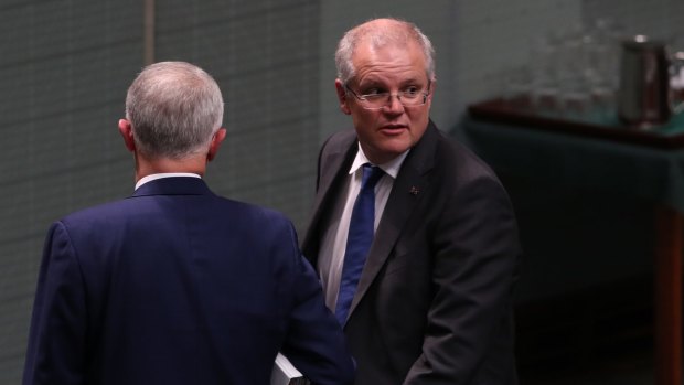 Prime Minister Malcolm Turnbull and Treasurer Scott Morrison at Parliament House.