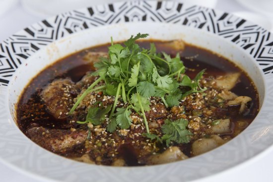 Chef's special fish fillet in chilli oil.