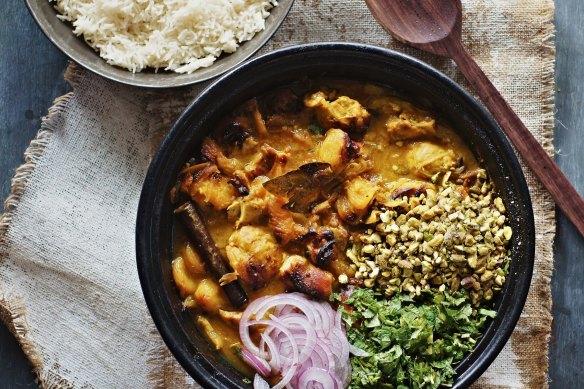 Apricot chicken casserole gets a Moroccan-ish makeover.