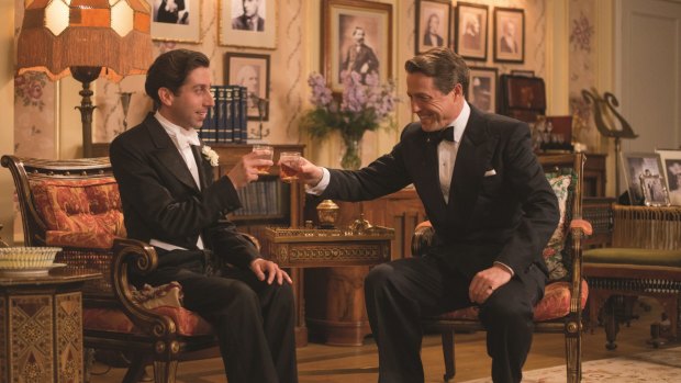 Cosme McMoon (Simon Helberg) and St Clair Bayfield (Hugh Grant) in <i>Florence Foster Jenkins</i>.