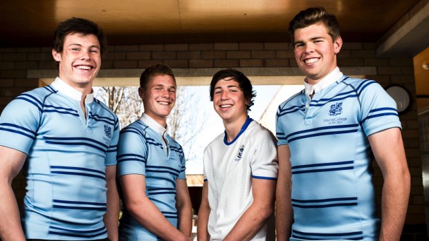 
Seamus Smith (middle left) with Marist College teammates Lincoln Smith and Tom Iles and St Edmund's Brendan Jimenez 
