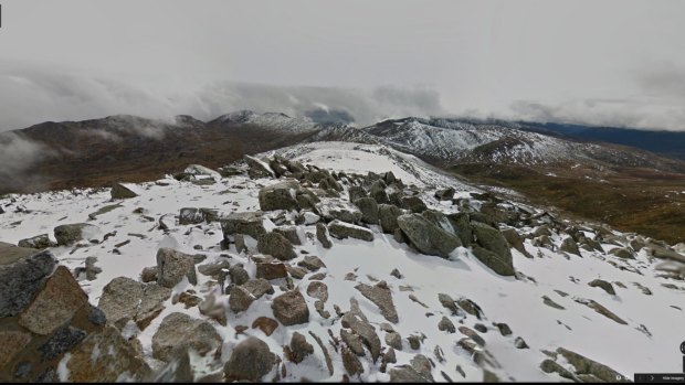 The peak of Mount Kosciuszko, as seen on Google Street View.