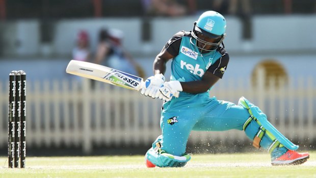 Free scoring: Deandra Dottin plays a reverse sweep shot at North Sydney Oval.