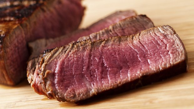 A man has died after choking on a steak.
