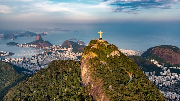 Aerial view of Rio De Janeiro. 