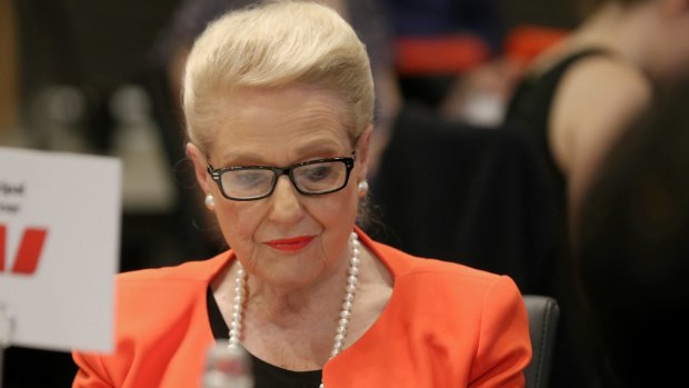 Former speaker Bronwyn Bishop attends a Press Club event following her retirement last year.