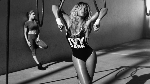 Beyonce modelling another part of her business portfolio, her activewear range Ivy Park.