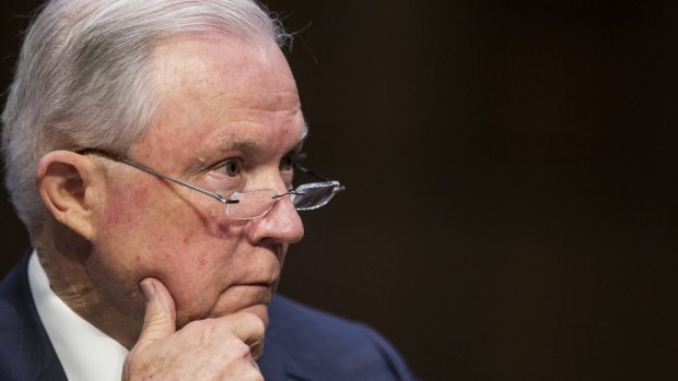 Jeff Sessions testifying during a Senate Judiciary Committee hearing in Washington in October.