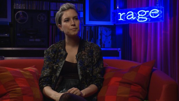 Missy Higgins on <i>Rage</i>'s guest programmer couch.