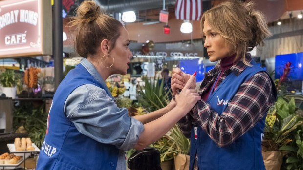 Leah Remini and Jennifer Lopez in Second Act.