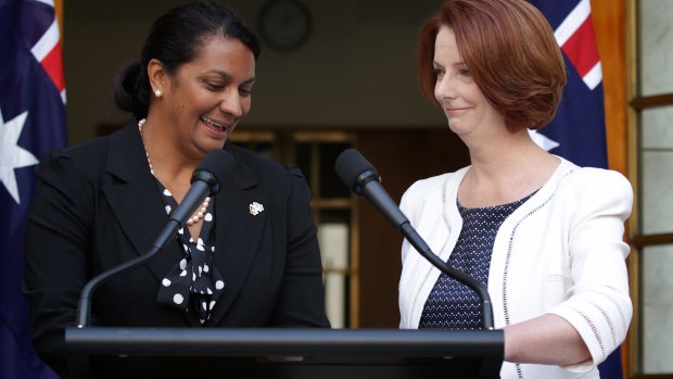 Julia Gillard announces her endorsement of Nova Peris as Senate candidate.