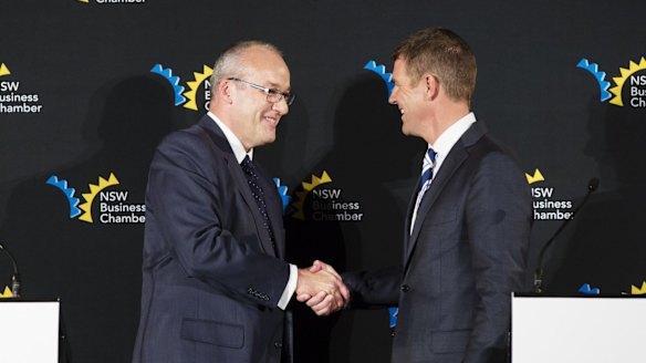 NSW Labor leader Luke Foley and Premier Mike Baird debate in the lead-up to the March election.