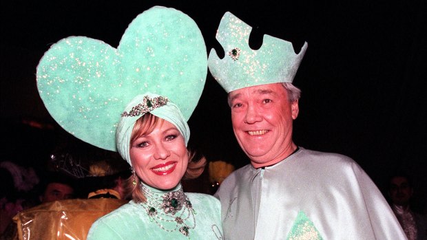 Television host Kerri-Anne Kennerley and husband John got dressed up as the Queen and King of Hearts.