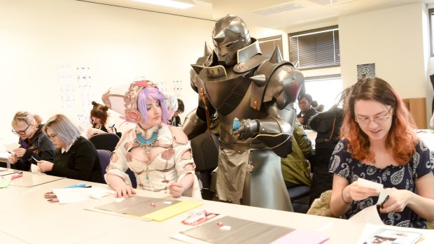 Cosplay artist ''Goldy'' teaches students at RMIT Brunswick.