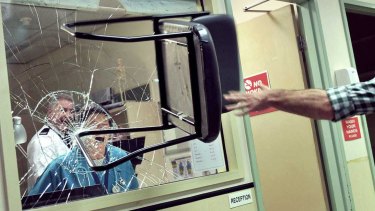 A still from a 2015 anti-ice campaign. There were 8627 reports of occupational violence in hospitals in the year to July.