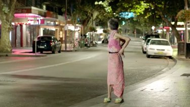 Where the bloody hell are you? ... Lee Lin Chin looks back at a deserted Sydney street in an SBS spoof attacking the lockout laws.