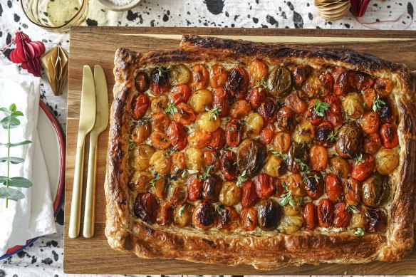 Tomato and spiced feta tart.