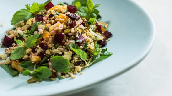 Arabella Forge's millet, roast beetroot and pistacchio salad.