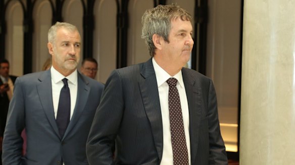 Crown chairman Robert Rankin (left) and chief executive Rowen Craigie at Crown's annual meeting in October.