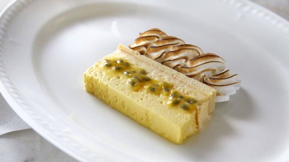 White chocolate and passionfruit parfait.