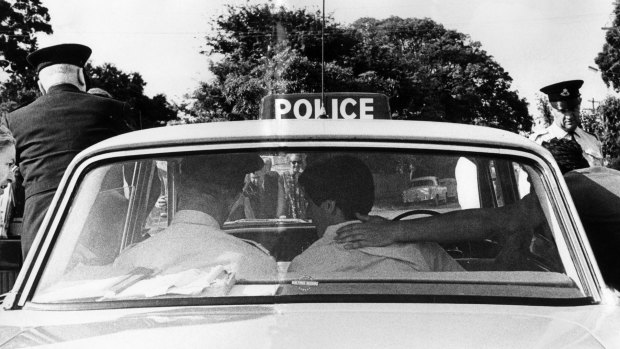 William White is arrested by police at his Gladesville home in November, 1966.