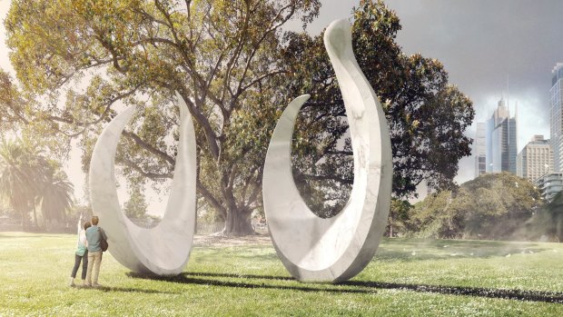 An artist's impression of the artwork bara that will be installed in the Domain.