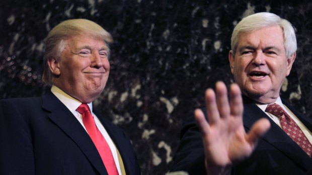 Donald Trump with former House Speaker Newt Gingrich in New York in 2011.