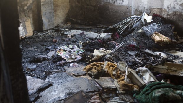 Burned belongings in the Dawabsheh home. 