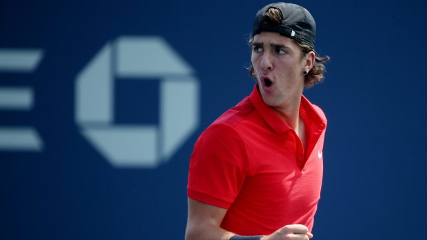 Popular figure: Kokkinakis received a warm response from the crowd for attempting to play through the pain.