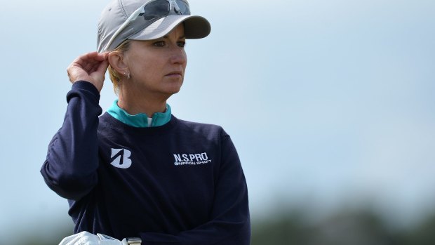 Karrie Webb of Australia holds the opening round lead at the Scottish Open.