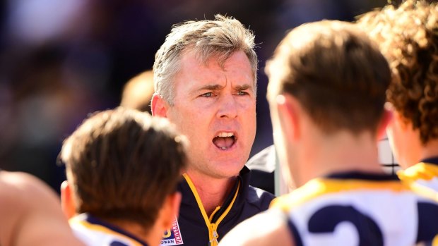 Different type of journey: West Coast coach Adam Simpson admits the Eagles haven't played to the same levels they reached on the way to the grand final last year.