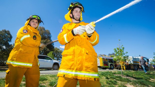 Firefighters Molly McDonnell and Nicholas Swan are ready for the fire season. 
