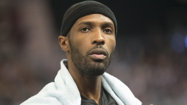Melbourne United import Hakim Warrick in contemplative mood during a time out.
