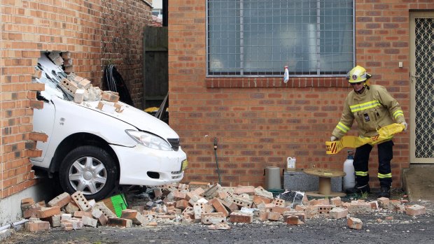 The Toyota Camry injured four people as it crashed through a dance studio wall. 