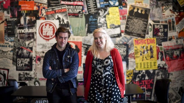 Photographer Ian Laidlaw and music and marketing co-ordinator Sally Mather at The Corner Hotel in Richmond. 