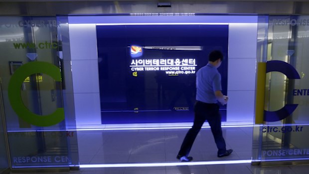 Asian target: A man walks past South Korea's Cyber Terror Response Center in Seoul.