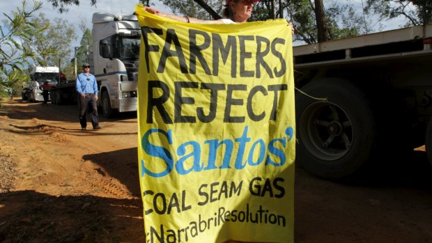 The Santos Narrabri CSG project has prompted protests.