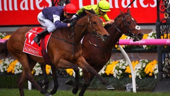 Almandind winning the Melbourne Cup.