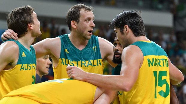 Joe Ingles, centre, said the Boomers  were pathetic.