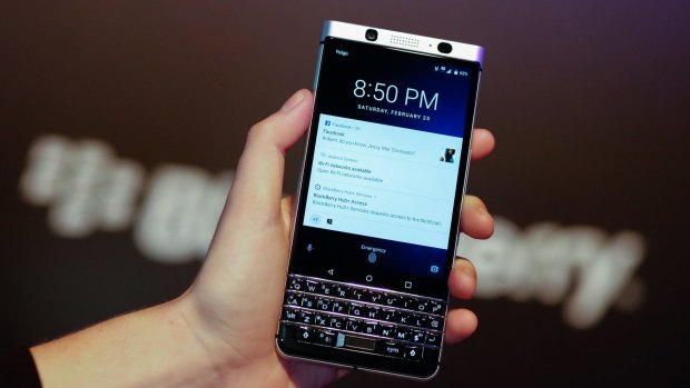 The Blackberry KEYone, on show at Mobile World Congress this week in Barcelona, offers a physical keyboard and tight security.