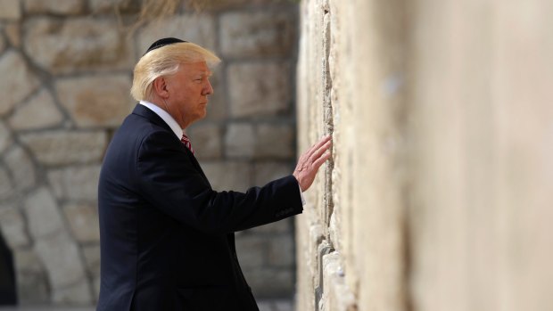 President Donald Trump visits the Western Wall in May.