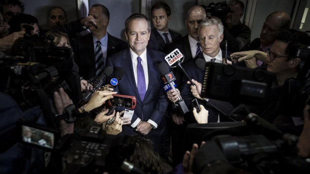 Opposition Leader Bill Shorten speaks to the media after appearing at the royal commission in July.