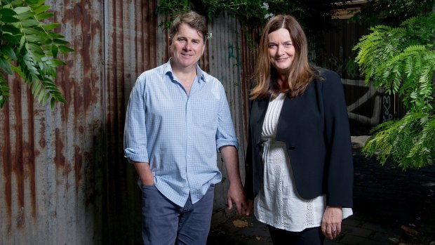 Playwright Hannie Rayson with her husband, Radio National presenter Michael Cathcart.
