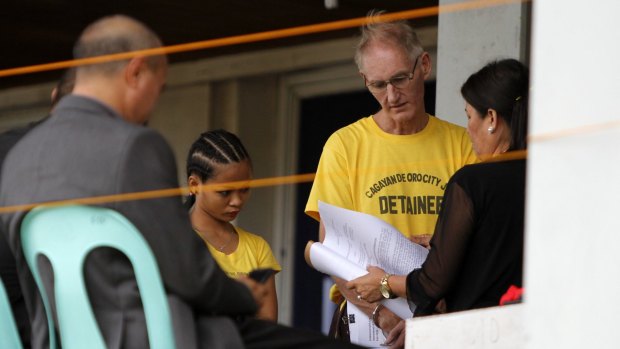 Alleged paedophile Peter Gerard Scully, 52, is arraigned in the Philippines.