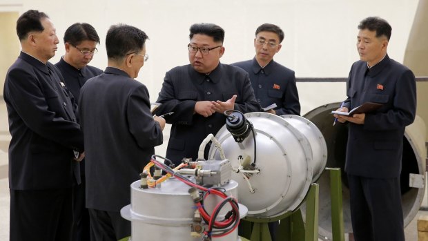 North Korea's state media said leader Kim Jong Un inspected the loading of a hydrogen bomb into a new intercontinental ballistic missile.