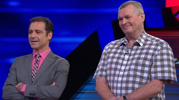 Canberra's Steve Harper (right) on The Chase, with the show's host Andrew O'Keefe.