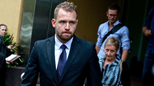 Peter Atkinson leaves the inquest into his son Darcy's death on Monday.