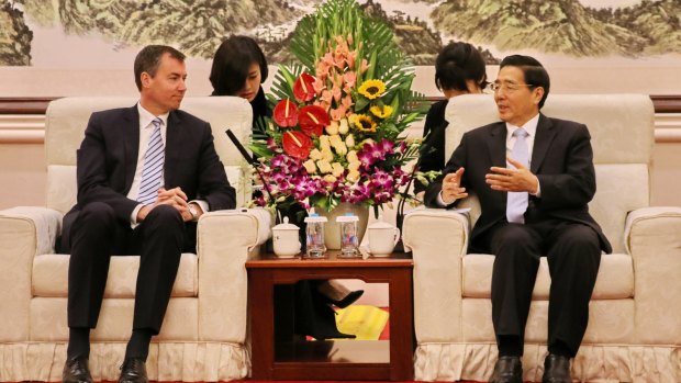 Justice Minister Michael Keenan meeting with Chinese Minister of Public Security Guo Shengkun.
